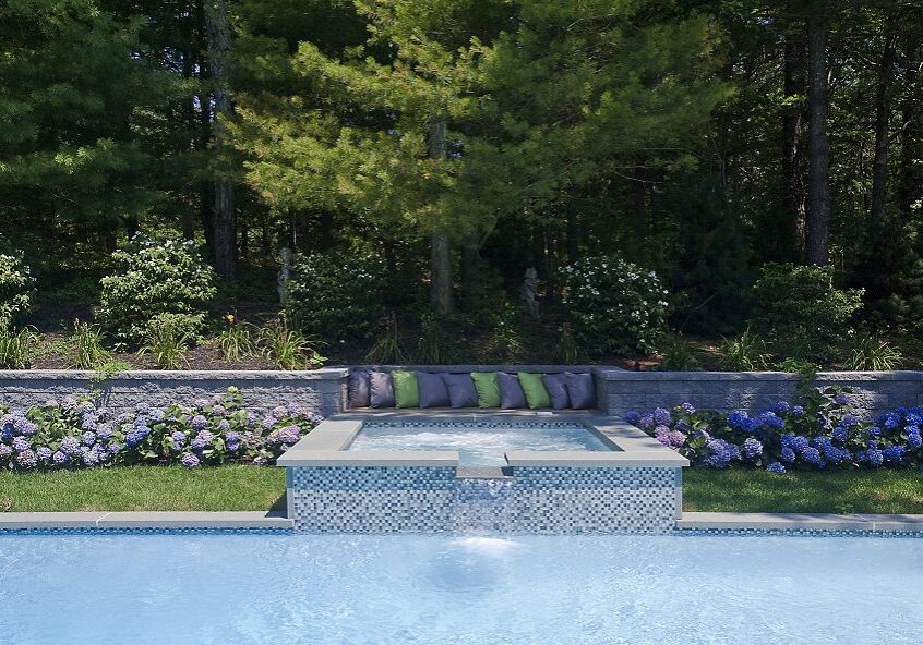 Luxurious backyard pool and spa